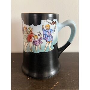 Ida Lindsey China Co Follow Me Mug Ida Lindsey Griffith 1917 Design Black Blue